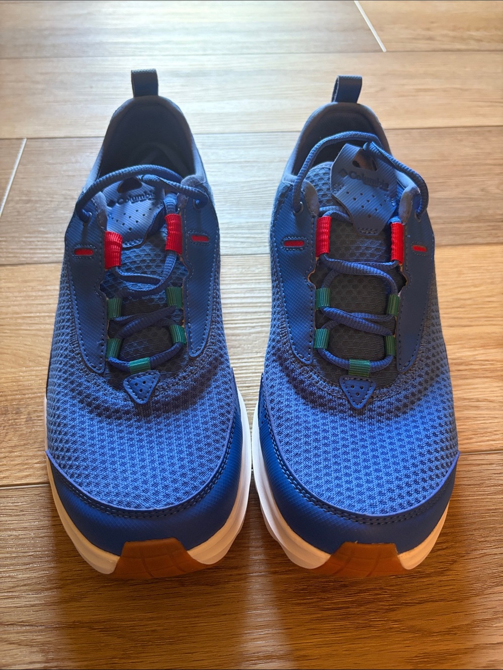 Mens’ Blue Lightweight Mesh Sneakers with Colorful Accents
